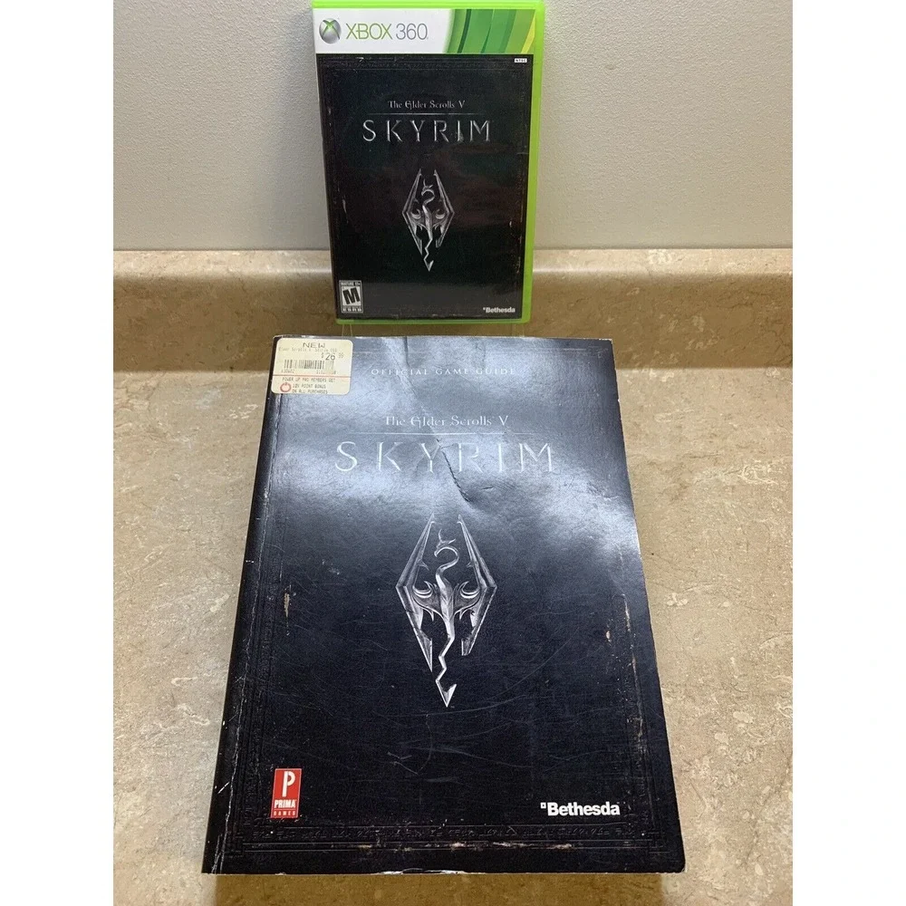 Xbox 360 The Elder‎ Scrolls V: Skyrim Complete w/ Game Guide (Tested, Works)